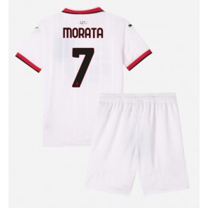 AC Milan Alvaro Morata #7 Gostujuci Dres za Dječji 2024-25 Kratak Rukavima (+ kratke hlače)